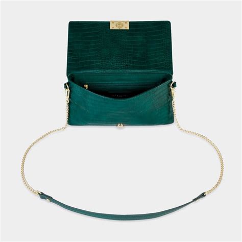 celine faux croc fold over crossbody forest green|WOMEN'S LUXURY GREEN CROSS BODY BAGS .